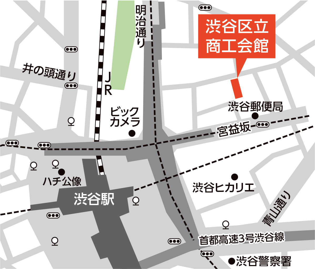 渋谷区立商工会館の地図